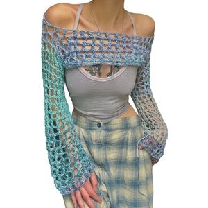 Mesh Crochet Bolero Shrug